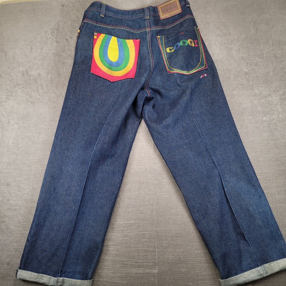Vintage Coogi Jeans Rainbow 34x30 Embroidered Loose Baggy Hip Hop Denim Y2K